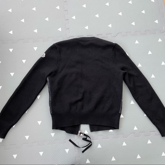 MONCLER Padded Panel Knitted Cardigan, Size XS, Color Black - Picture 8 of 10